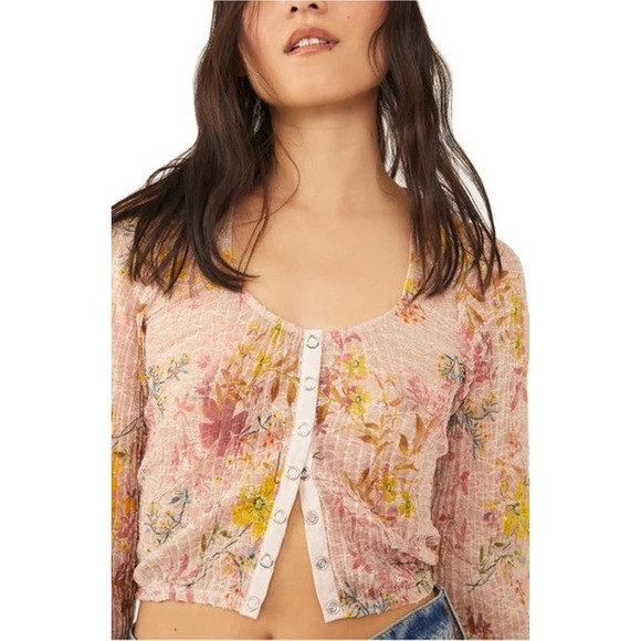 Free People Tops - NWT Free People Angelina Floral Print Crop Top